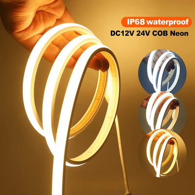 IP68 COB LED Neon Strip – 320 LEDs/m Waterproof Linear Light