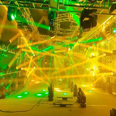2-Pack 150W LED Moving Head Beam Lights with Prism & Gobo – DMX Stage Lighting