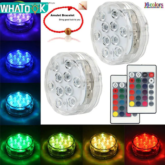 Submersible Led Lights With Remote Battery Operated Underwater Pond Bathtub Hot Tub Spa Swimming Pool Fountain Vases Fish Tank