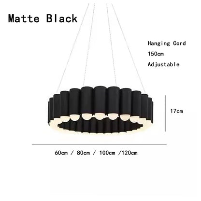 Art Deco Round LED Pendant Light with Minimalist Modern Design