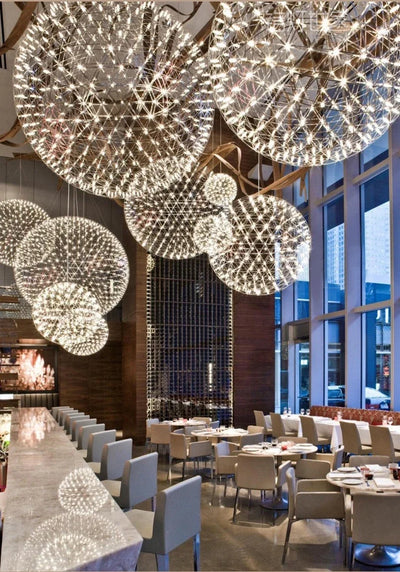 Firework Ball LED Chandelier – Modern Stainless Steel Pendant Light