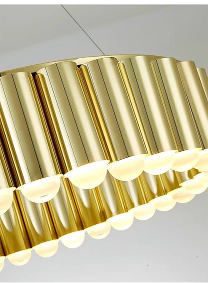 Art Deco Round LED Pendant Light with Minimalist Modern Design