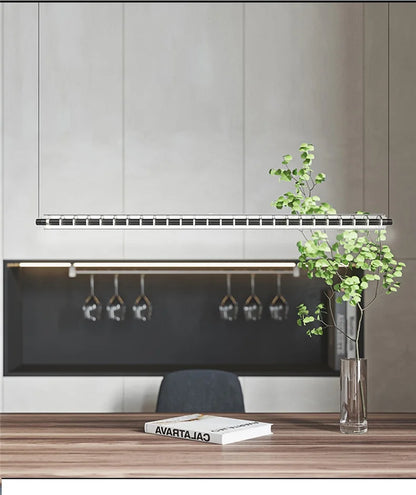 Minimalist Long Glass LED Chandelier