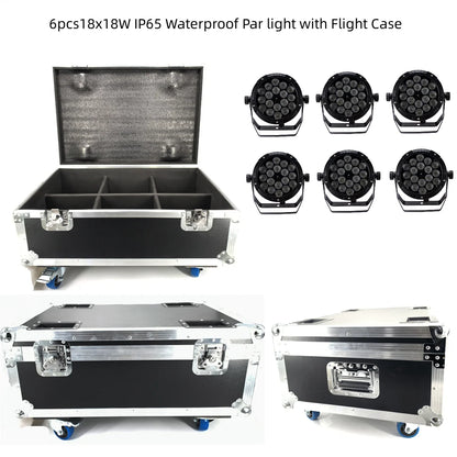 IP65 Waterproof Stage Effect Aluminum Led Par 18x18W RGBWA UV 6in1 DMX512 Outdoor Down Light DJ Equipment Disco Wash No Noise