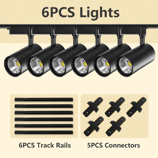LED COB Track Light Set – Adjustable Spotlight Rail System