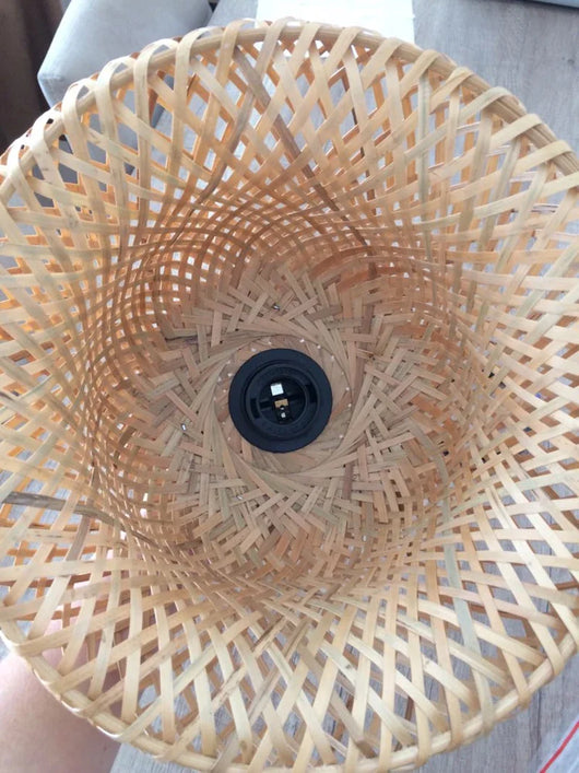 Handcrafted Bamboo Pendant Lamp – Wicker LED Ceiling Light