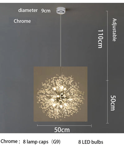 Crystal Fireball LED Pendant Light – Geometric Star Design