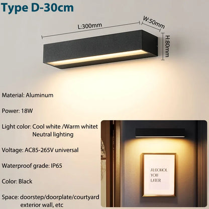 IISINUO Modern IP65 LED Outdoor Wall Sconce for Durable Weatherproof Lighting