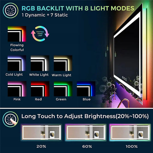 Frameless LED Bathroom Mirror – Fogless Modern Design | Replace