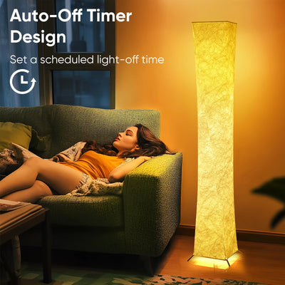 Modern Art Deco LED Floor Lamp with Remote Control – Warm Ambient Lighting for Bedroom & Living Room