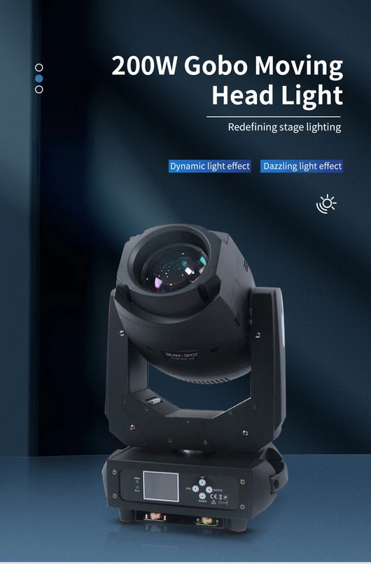 200W LED Gobo Moving Head Light – DMX Beam & Pattern Stage Projector