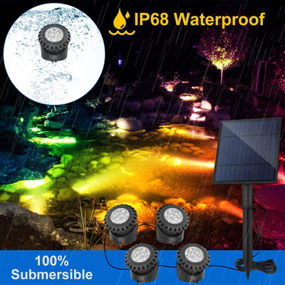 Solar Underwater RGB Light – IP65 Waterproof LED Spotlight