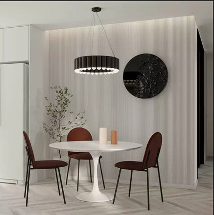 Art Deco Round LED Pendant Light with Minimalist Modern Design