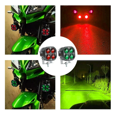 3-Inch Dual-Color LED Light Bar – Red & Green Off-Road Spotlight IP67