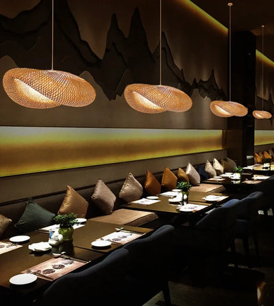 Handcrafted Bamboo Pendant Lamp – Wicker LED Ceiling Light