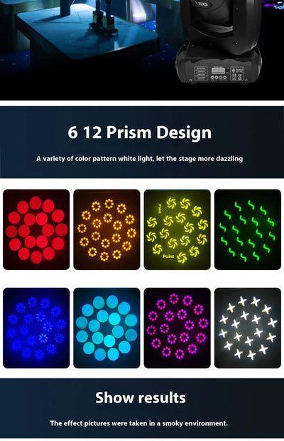 120W LED Beam Moving Head Stage Lights – RGB DMX512 DJ Disco Lighting (2Pcs)