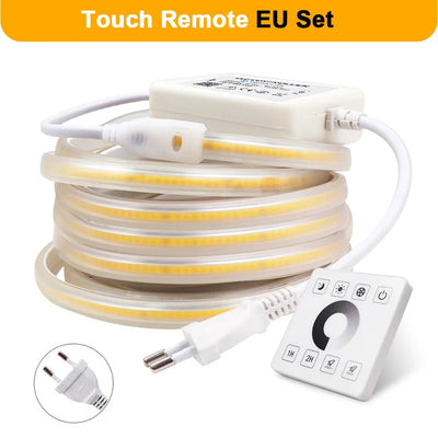 Dimmable COB LED Strip Light with Touch Switch & 23-Key Remote
