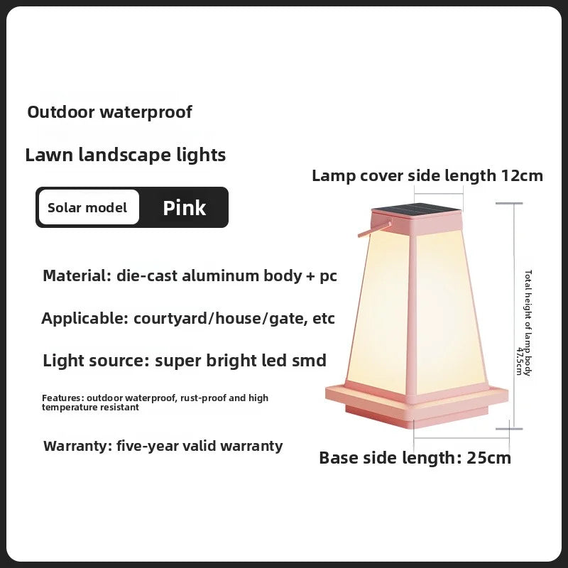 New Outdoor Waterproof Solar Garden Lawn Lamp Camping Balcony Garden Decoration Ambient Light Outdoor Dining-Table Portable Lamp