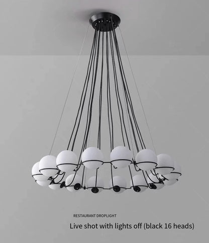 Modern Glass Ball Chandelier with Hand-Blown Spheres and LED Illumination