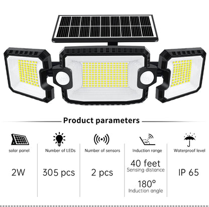 Solar Outdoor 305 LED Security Flood Lights