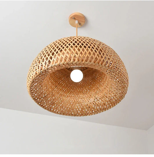 Handcrafted Bamboo Pendant Lamp – Wicker LED Ceiling Light