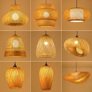 Handcrafted Bamboo Pendant Lamp – Wicker LED Ceiling Light