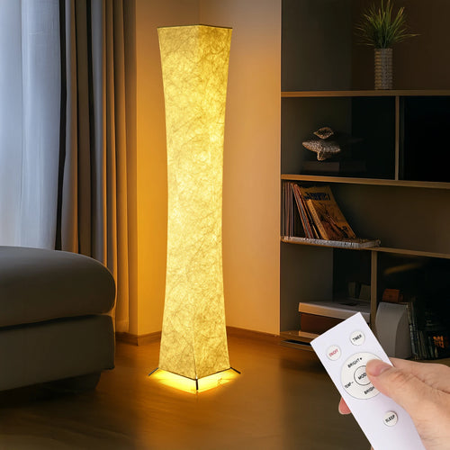 Modern Art Deco LED Floor Lamp with Remote Control – Warm Ambient Lighting for Bedroom & Living Room