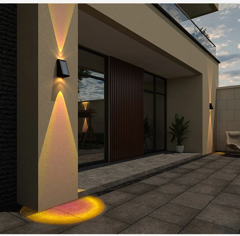 Outdoor Solar Lights Sunlight Garden Fence Outdoor Solar Lights Solar Stair Lights Up and Down Courtyard Street Modern Wall Lamps