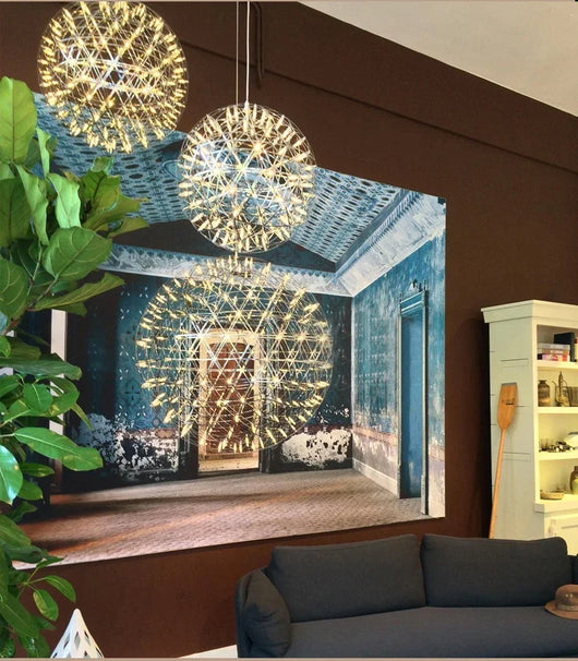 Firework Ball LED Chandelier – Modern Stainless Steel Pendant Light