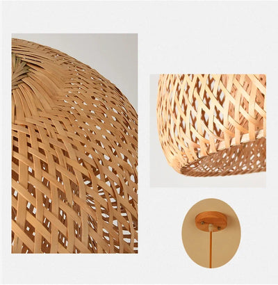 Handcrafted Bamboo Pendant Lamp – Wicker LED Ceiling Light