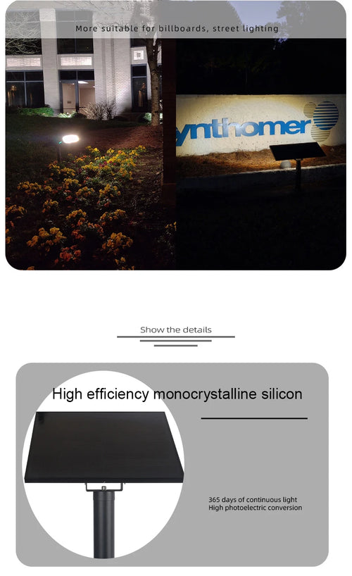 Solar LED Sign Light IP65 – Outdoor Billboard, Wall & Pathway Lighting