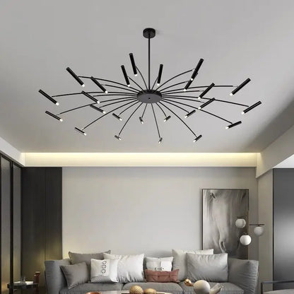Modern Black Metal Ceiling Spotlight Chandelier