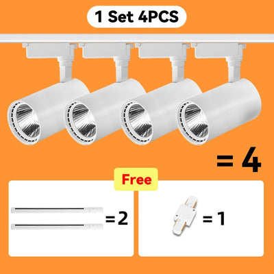COB LED Track Light Fixture Set – Adjustable Spotlights