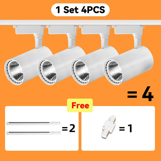 COB LED Track Light Fixture Set – Adjustable Spotlights