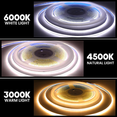 High-Density COB LED Strip Light – 3mm / 5mm, 12V–24V Dimmable