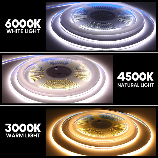 High-Density COB LED Strip Light – 3mm / 5mm, 12V–24V Dimmable