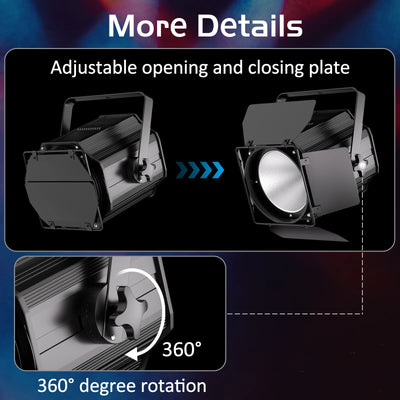200W RGBWA+UV COB Par Light – 6-in-1 DMX512 Stage Wash Light