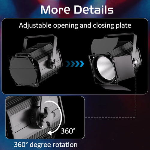 200W RGBWA+UV COB Par Light – 6-in-1 DMX512 Stage Wash Light