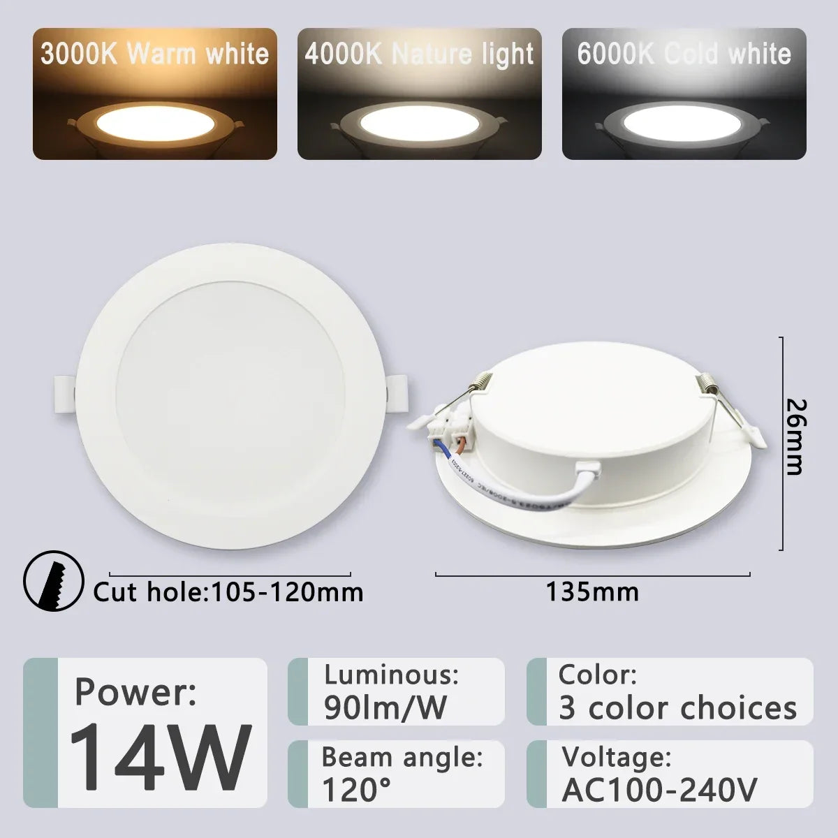 Recessed LED Downlight with Universal Voltage and 249–2000 Lumen Output