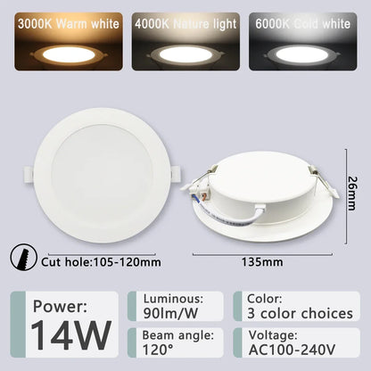 Recessed LED Downlight with Universal Voltage and 249–2000 Lumen Output
