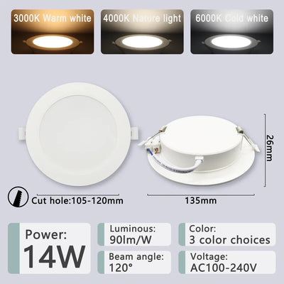 Recessed LED Downlight – Universal Voltage 110–240V