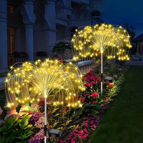 Solar LED Fairy Lights Outdoor Waterproof Garden Firework Lights for Yard Patio Pathway Decor