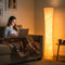 Modern Paper Shade Floor Lamp with 3-Level Brightness & Foot Switch for Living Room, Bedroom & Reading Corner