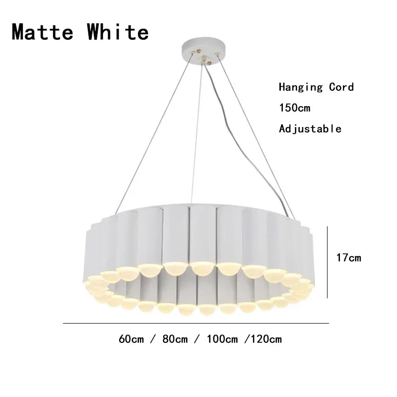 Art Deco Round LED Pendant Light with Minimalist Modern Design