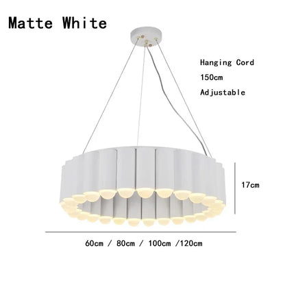 Art Deco Round LED Pendant Light with Minimalist Modern Design