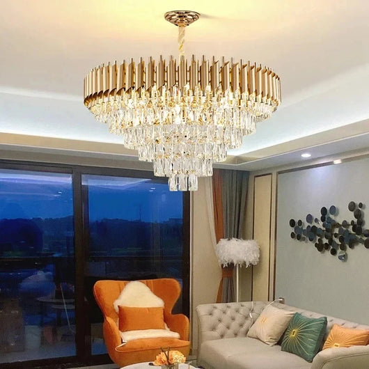 Luxury Modern Crystal Ceiling Chandelier E14 LED Pendant Lamp for Living Room Dining Room Bedroom Gold Black Home Decor Lighting