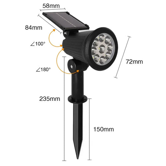 Adjustable Solar LED Spotlights – IP65 Outdoor Garden Lights (4/9 Pack)