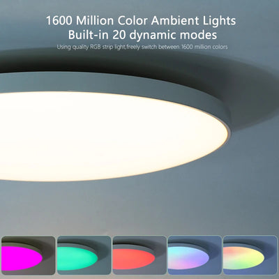 Smart RGB LED Ceiling Light with App & Voice Control (WiFi + Bluetooth)