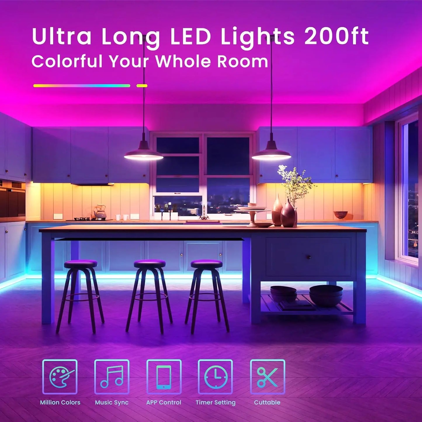 Led Smart Strip Lights with App Control Remote