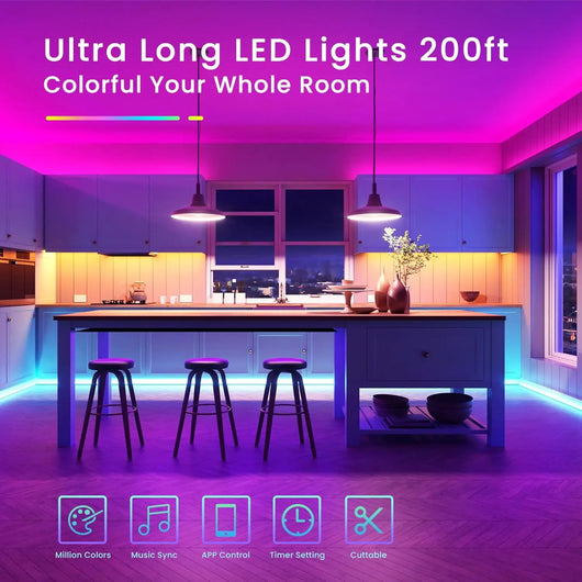 200 Ft Smart RGB Strip Lights